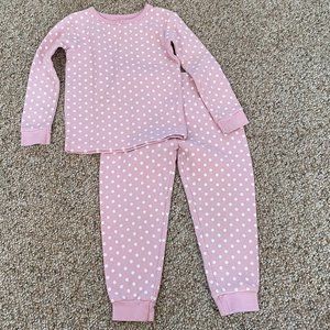 3T Pink and White Polka Dot Pajama Set